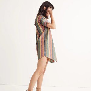Madwell Courier Shirtdress in Rainbow Stripe XS